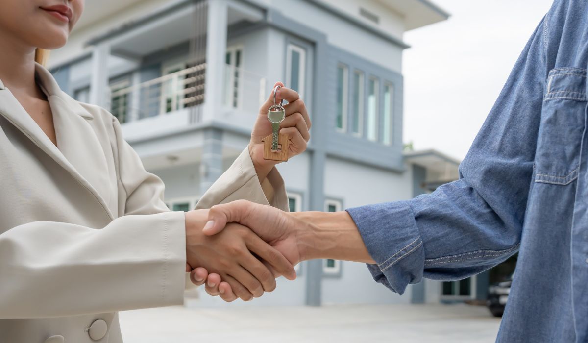 Key exchange during property transaction.